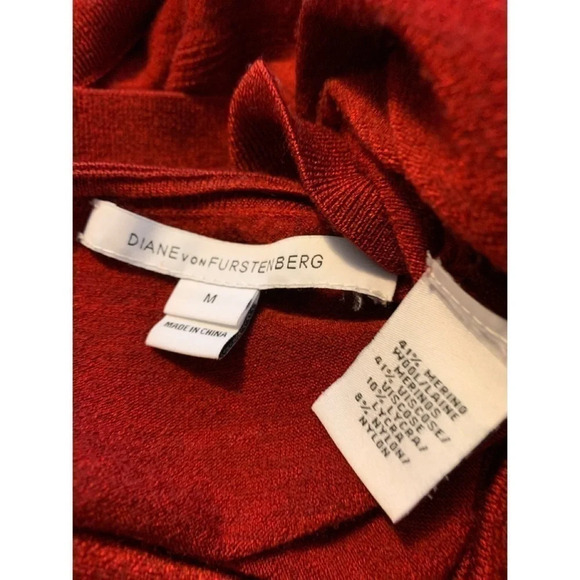 Diane von Furstenberg Cranberry Bennie Sweater M - Picture 4 of 4